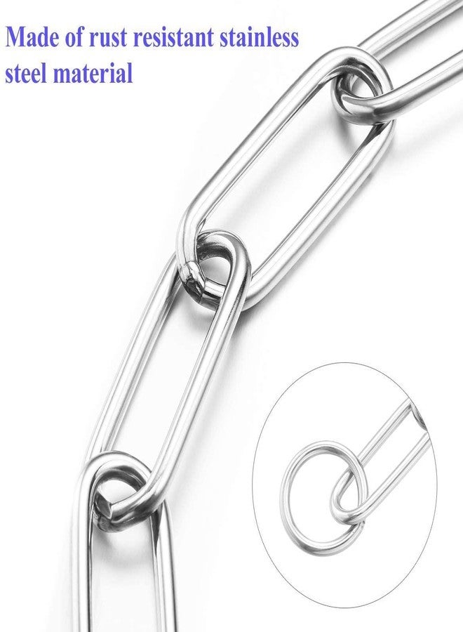 RoverPets Heavy-Duty 4mm Stainless Steel Fur Saver Choke Chain - 24 Inch Long Link Adjustable Training and Walking Collar for Large Breed Dogs and Puppies (Silver) - Image 2